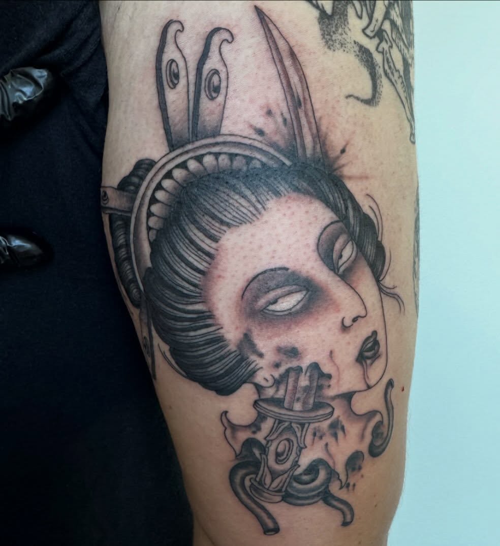 Tattoo by @sootattoos β dark_realism, blackwork