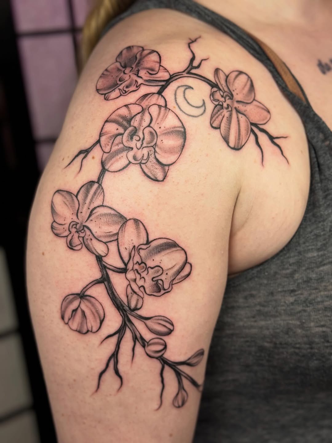 Tattoo by @justina.tattoos — illustrative, black_and_grey