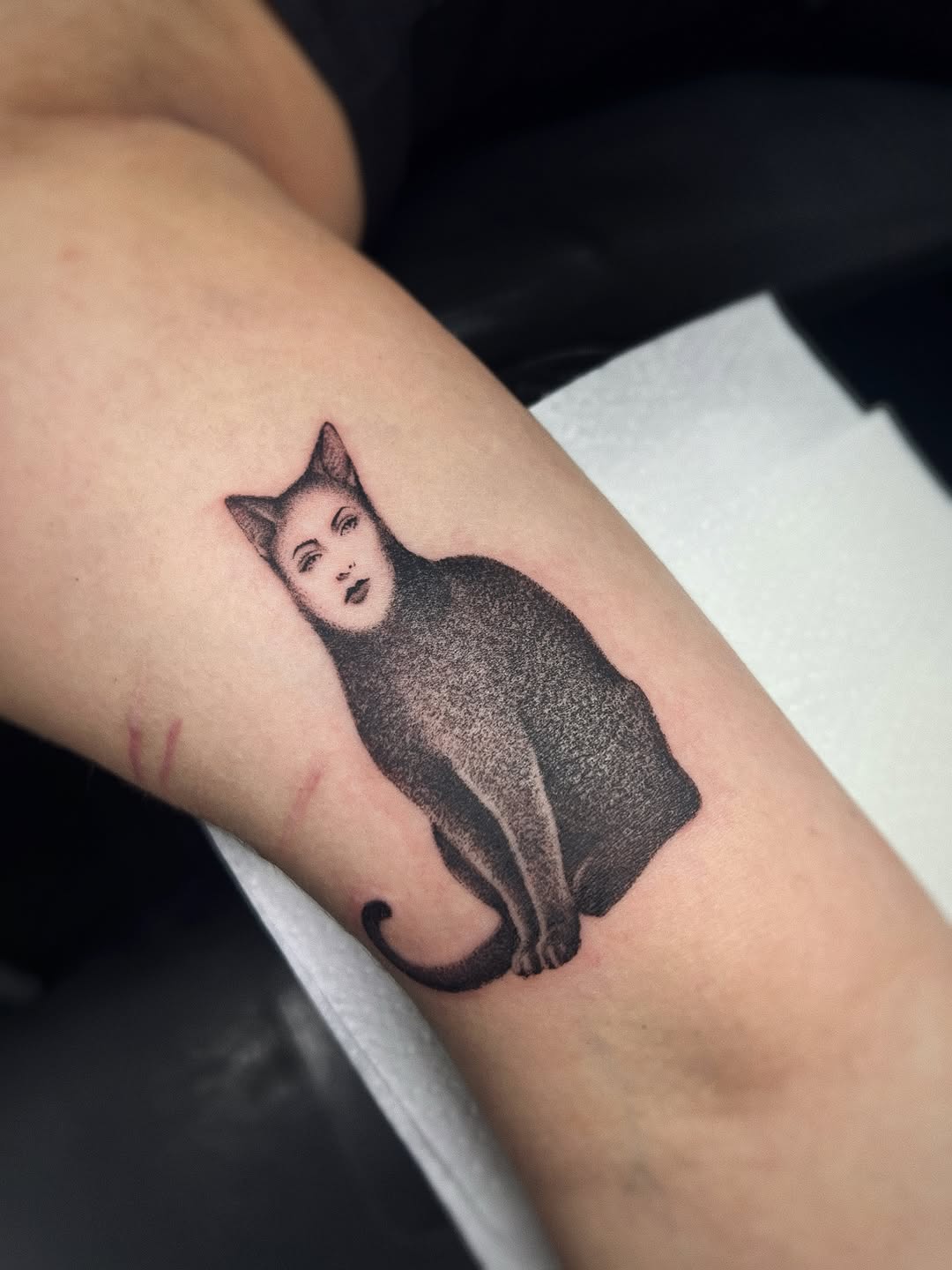 Tattoo by @rebecca_febo — realism, dotwork