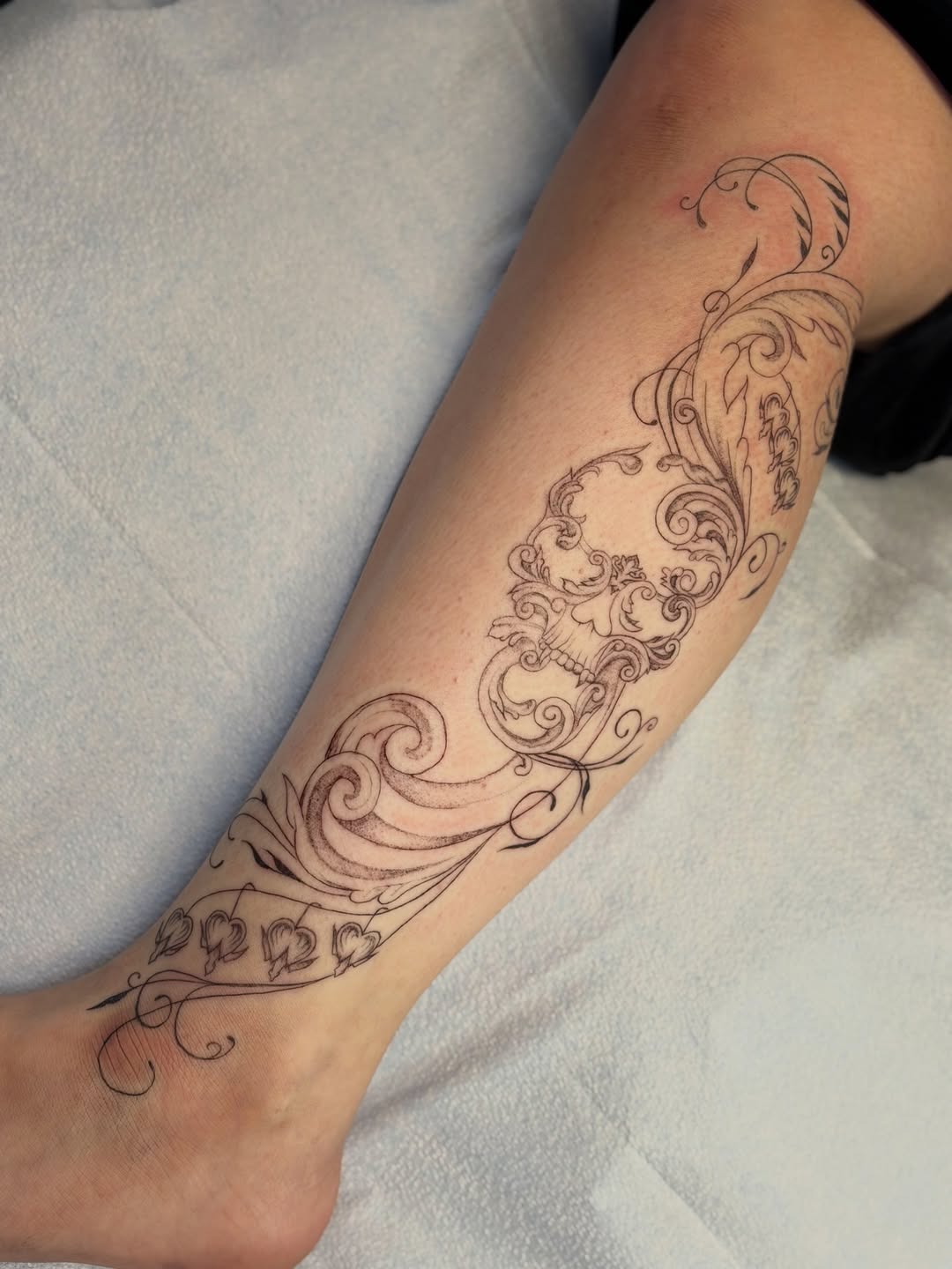 Tattoo by @maddacide — black_and_grey