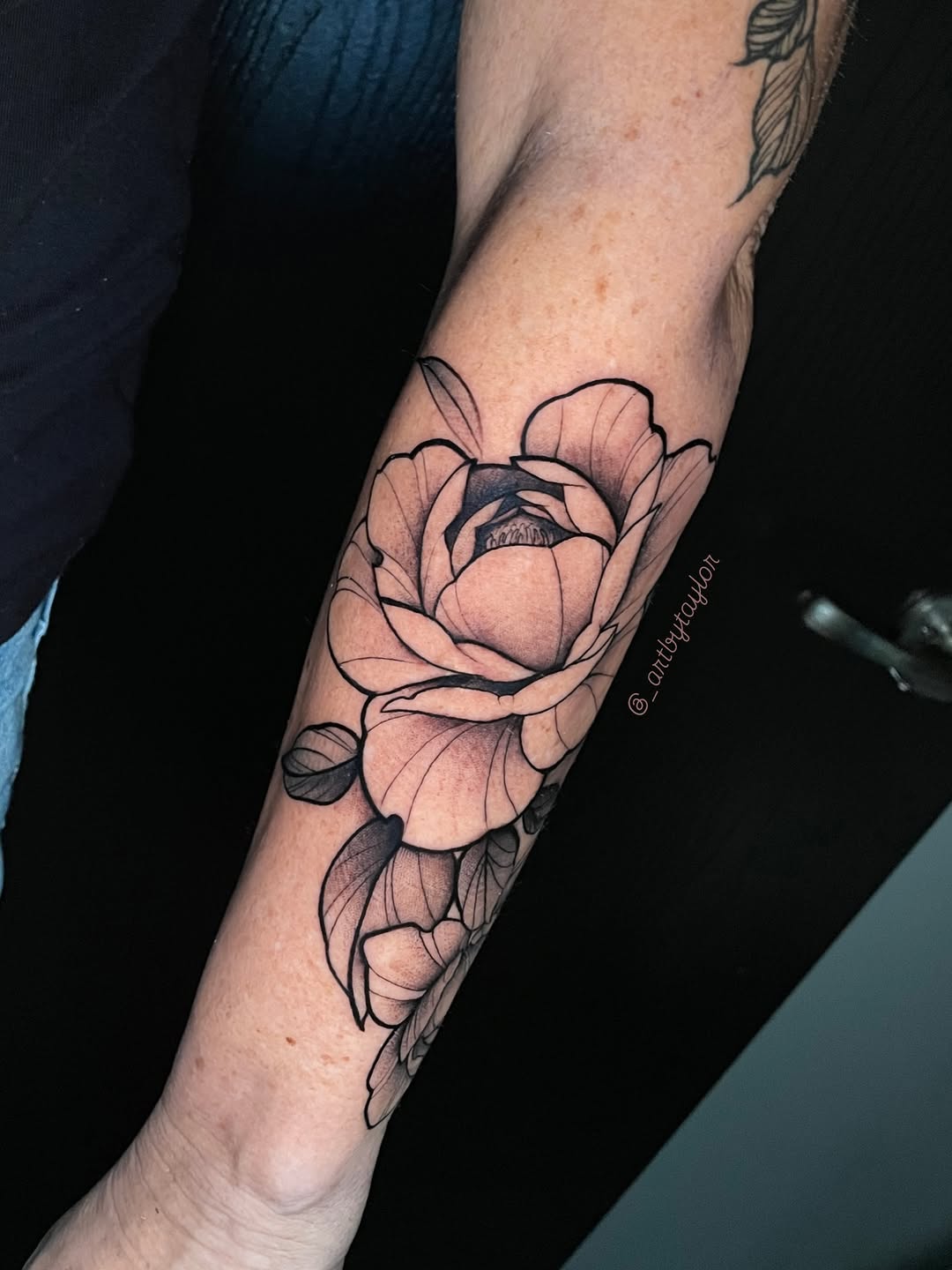 Tattoo by @_artbytaylor_ — black_and_grey, illustrative
