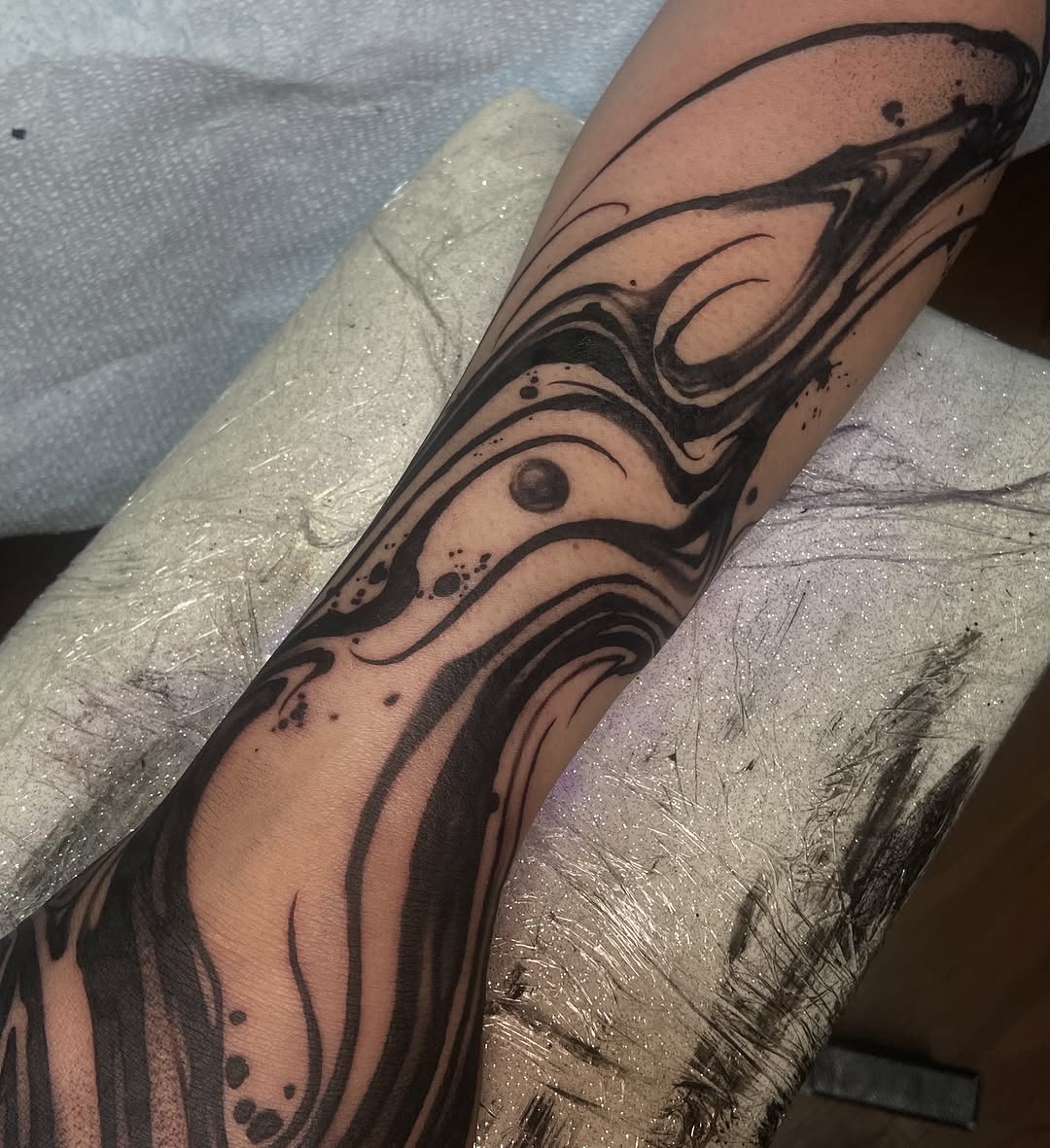 Tattoo by @baptism_black — blackwork, ornamental