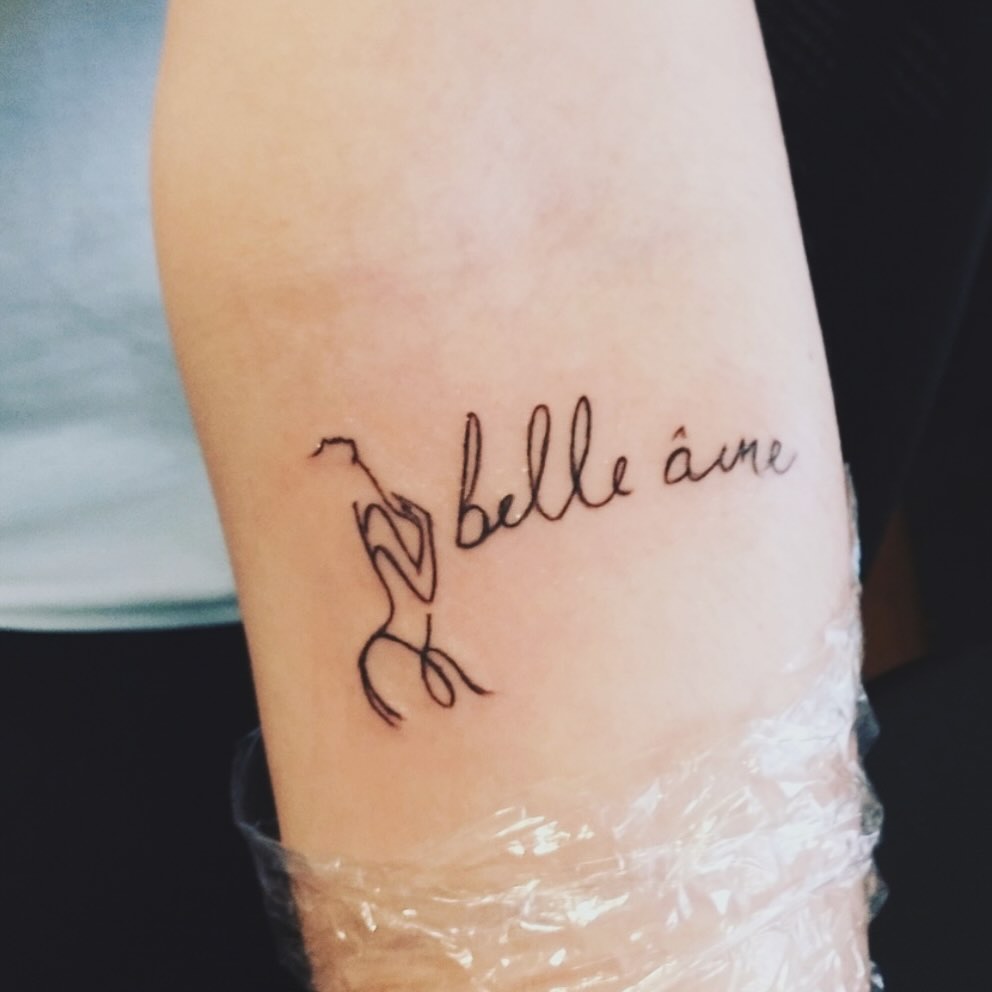 Tattoo by @a.mberandink β fine_line, lettering_script