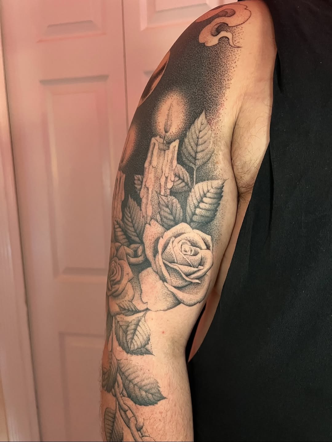 Tattoo by @natasha_schmidt_art — black_and_grey, dotwork
