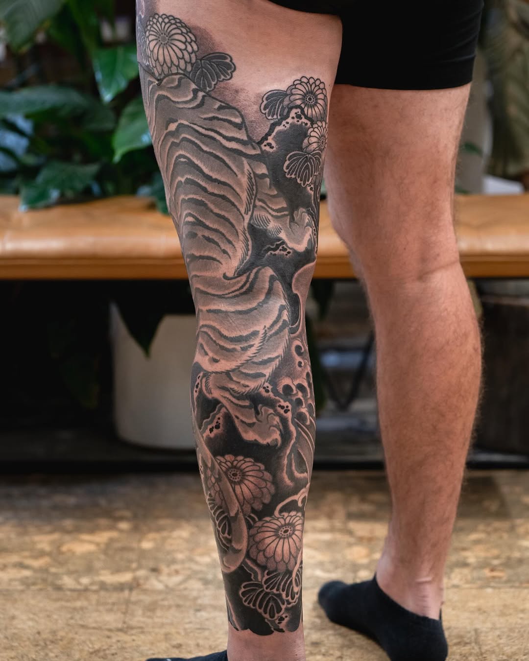 Tattoo by @sweetleib — japanese_irezumi, black_and_grey