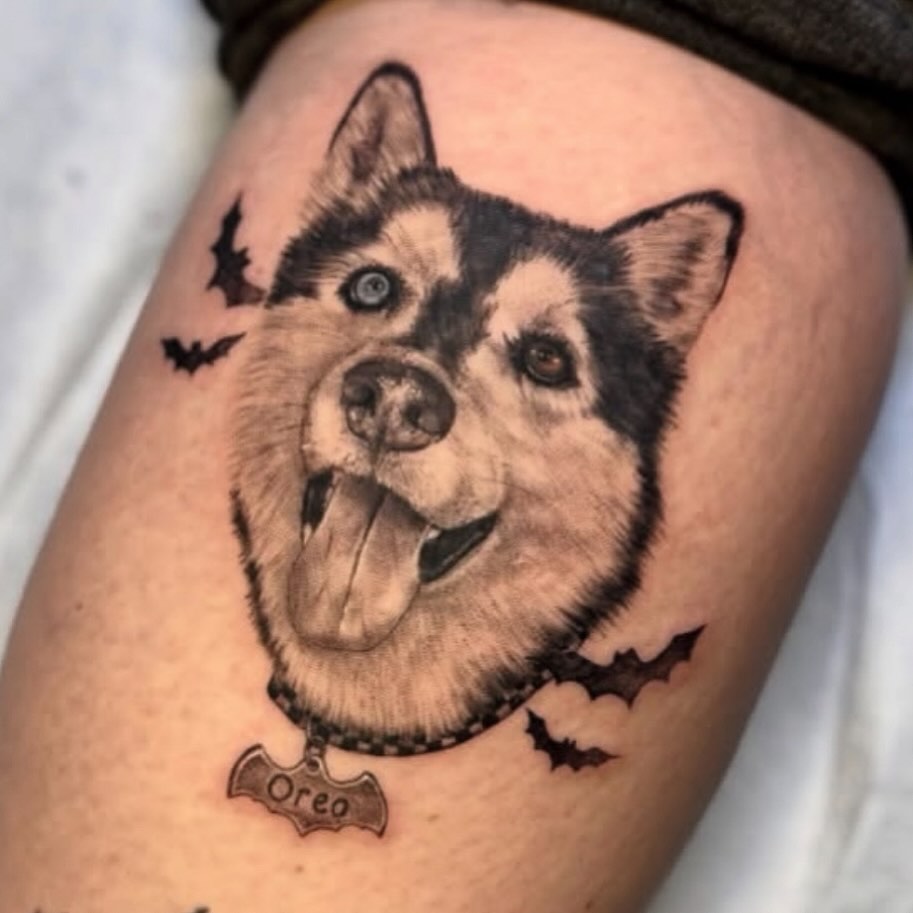 Tattoo by @peach.boa — realism, black_and_grey