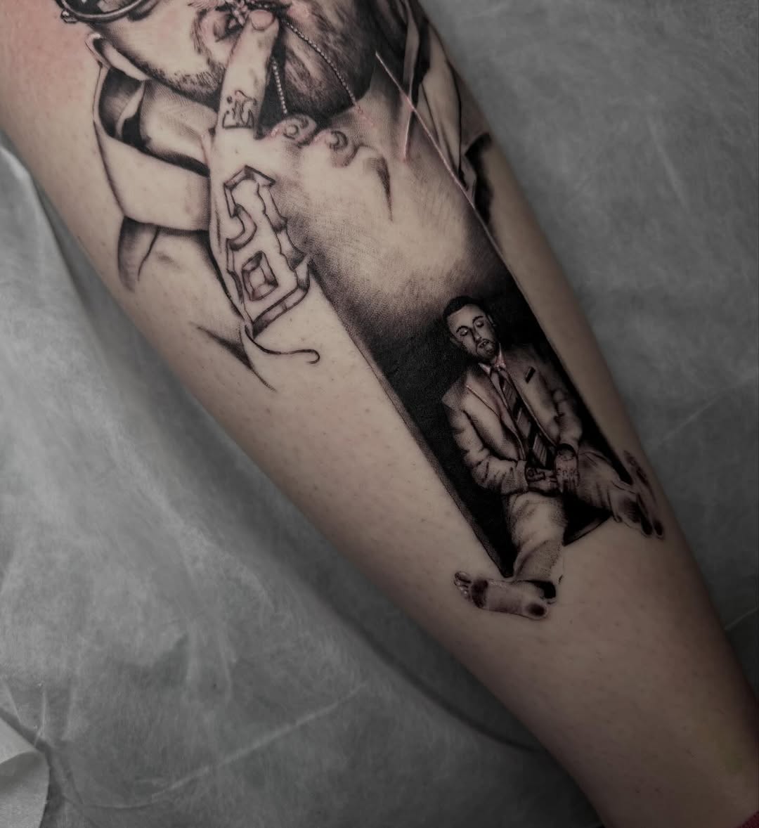 Tattoo by @whip_spurstattoo — realism, black_and_grey