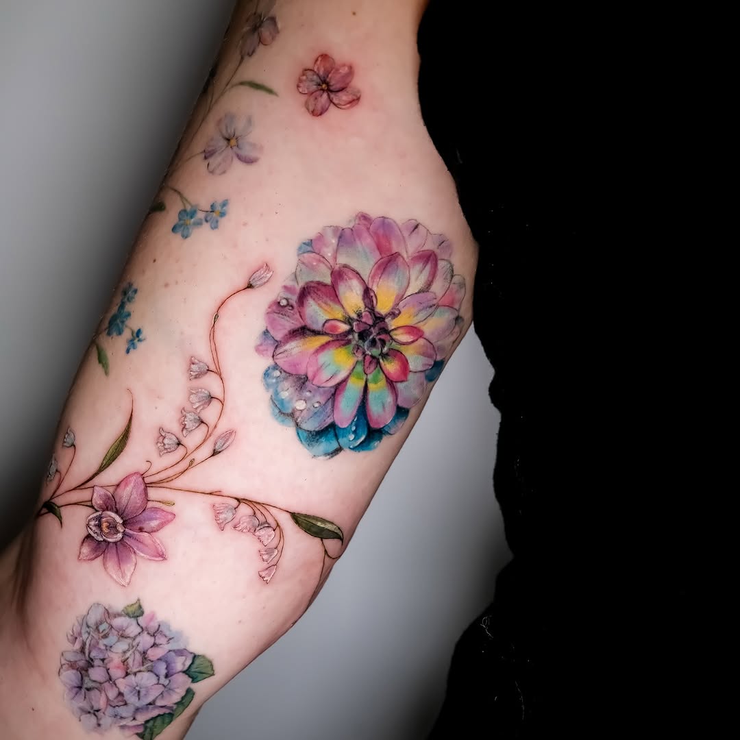 Tattoo by @inkynas — illustrative, watercolor