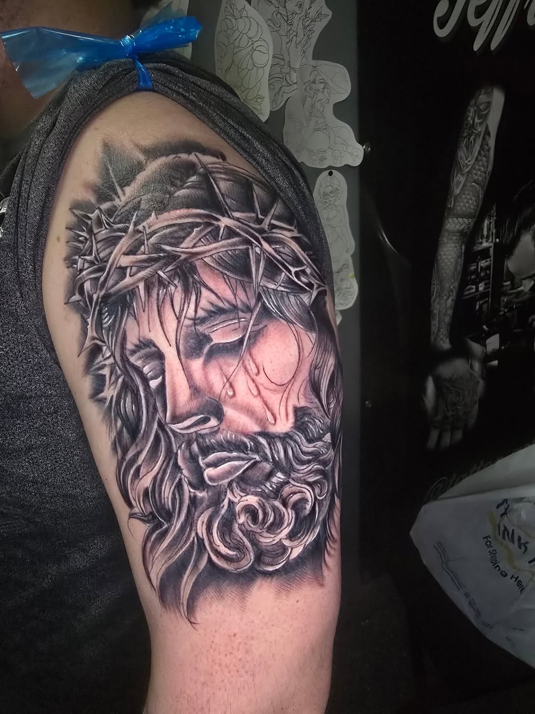 Tattoo by @tattoo.art.by.jeff — realism, black_and_grey