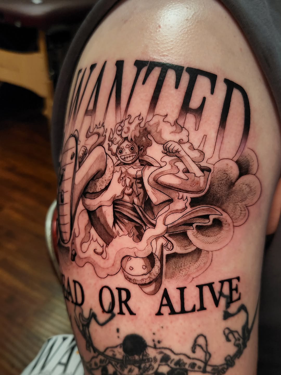 Tattoo by @stone_man720 — anime, lettering_script