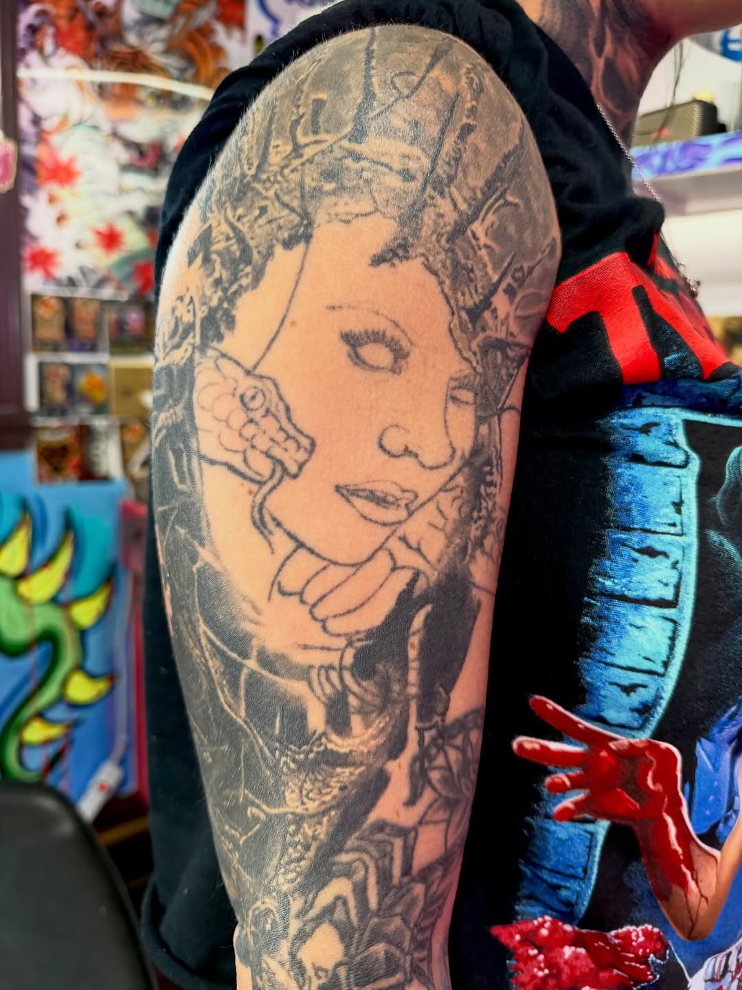 Tattoo by @barbedwireinktattoos โ realism, black_and_grey