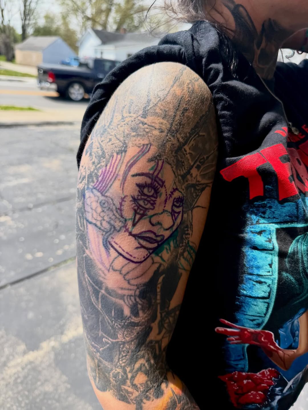 Tattoo by @barbedwireinktattoos โ chicano, black_and_grey