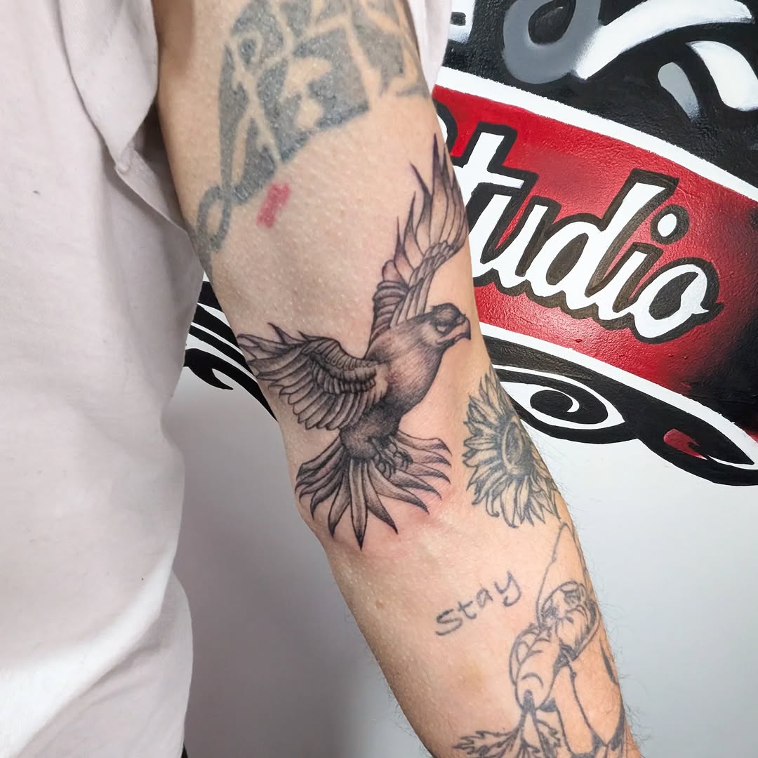 Tattoo by @poked.protein — realism, black_and_grey