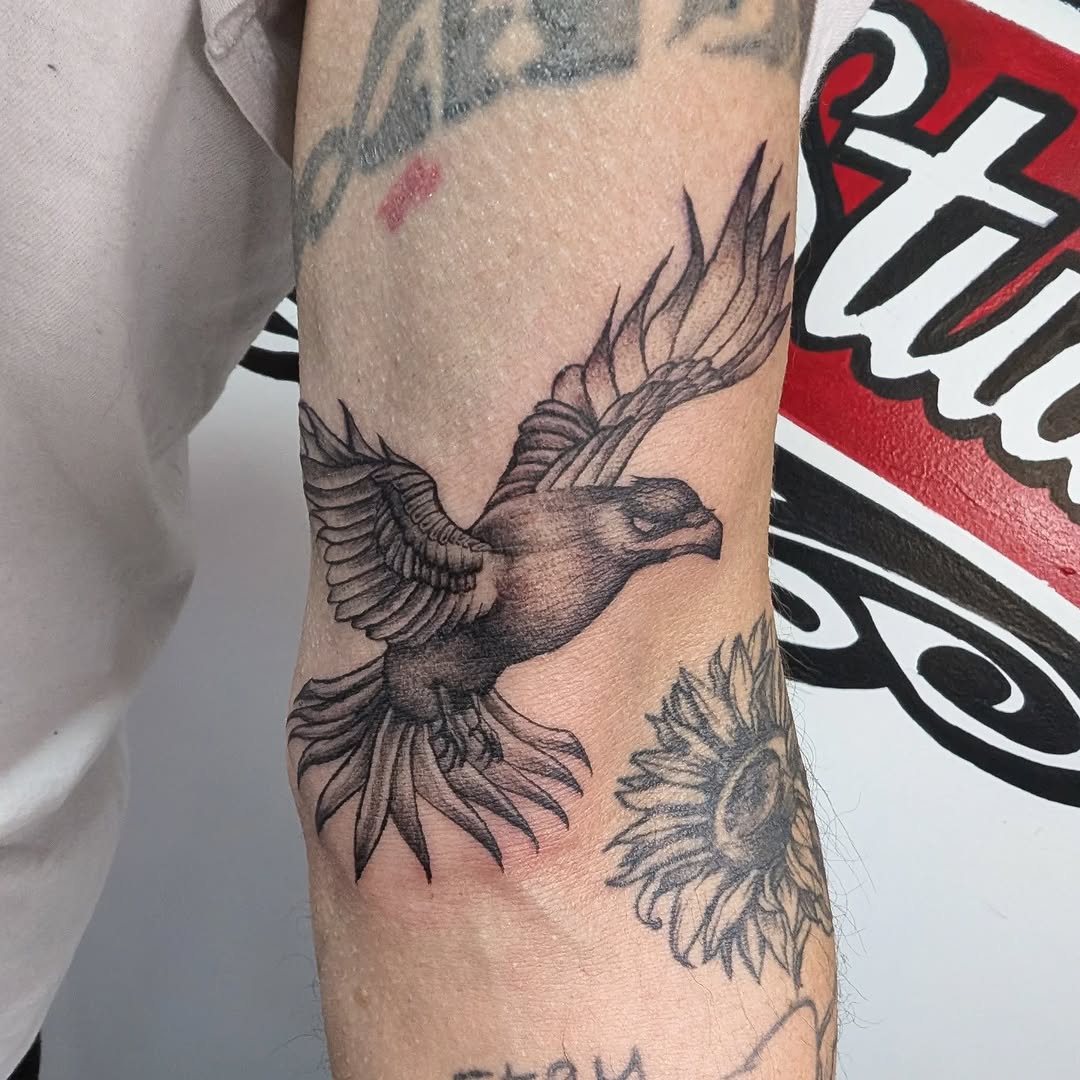 Tattoo by @poked.protein — realism, black_and_grey