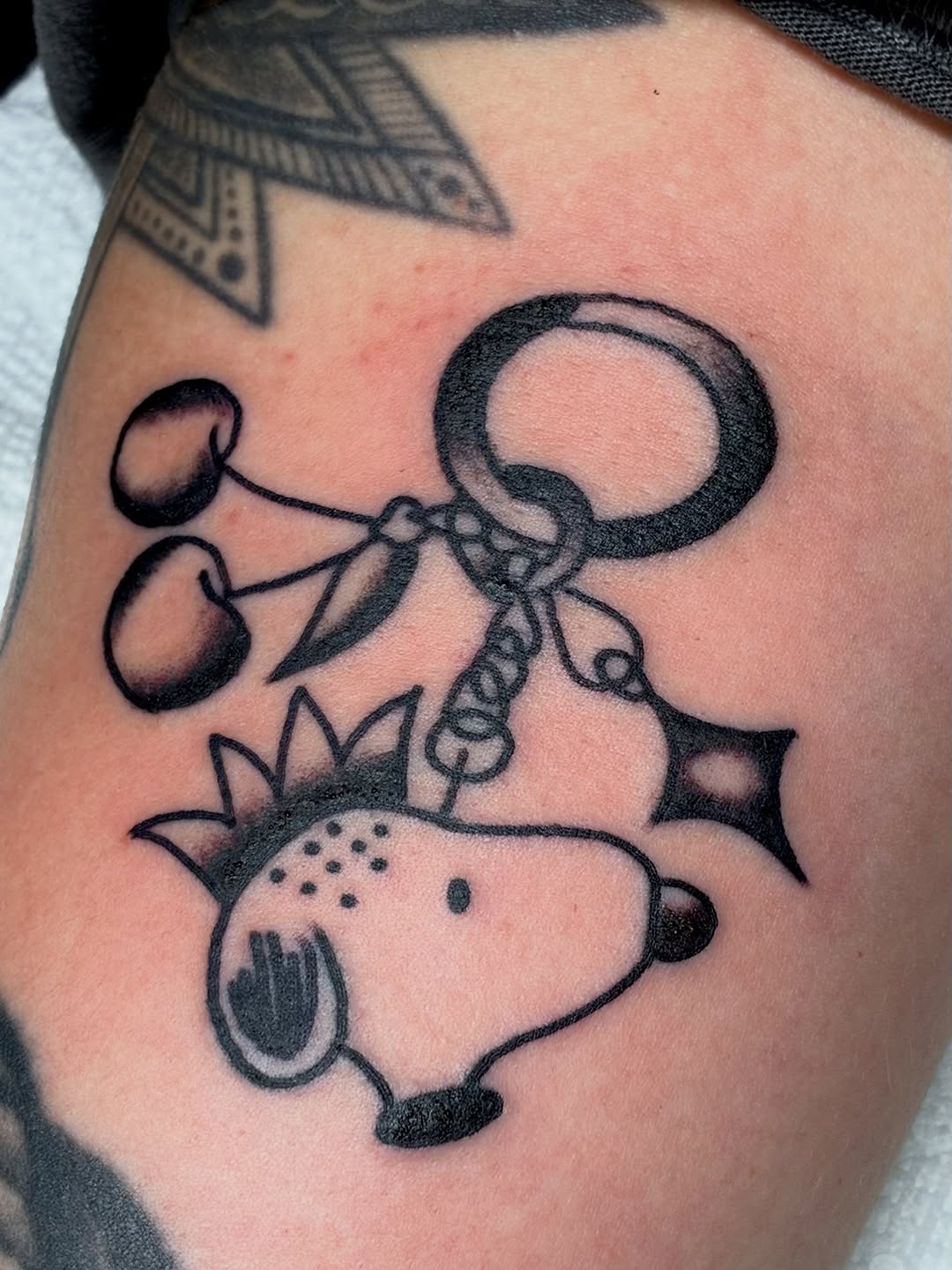 Tattoo by @dirtnaptattoos — illustrative, black_and_grey
