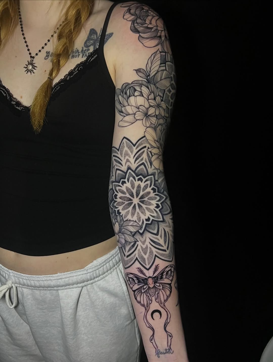 Tattoo by @sweetheart_tattoos — blackwork, dotwork