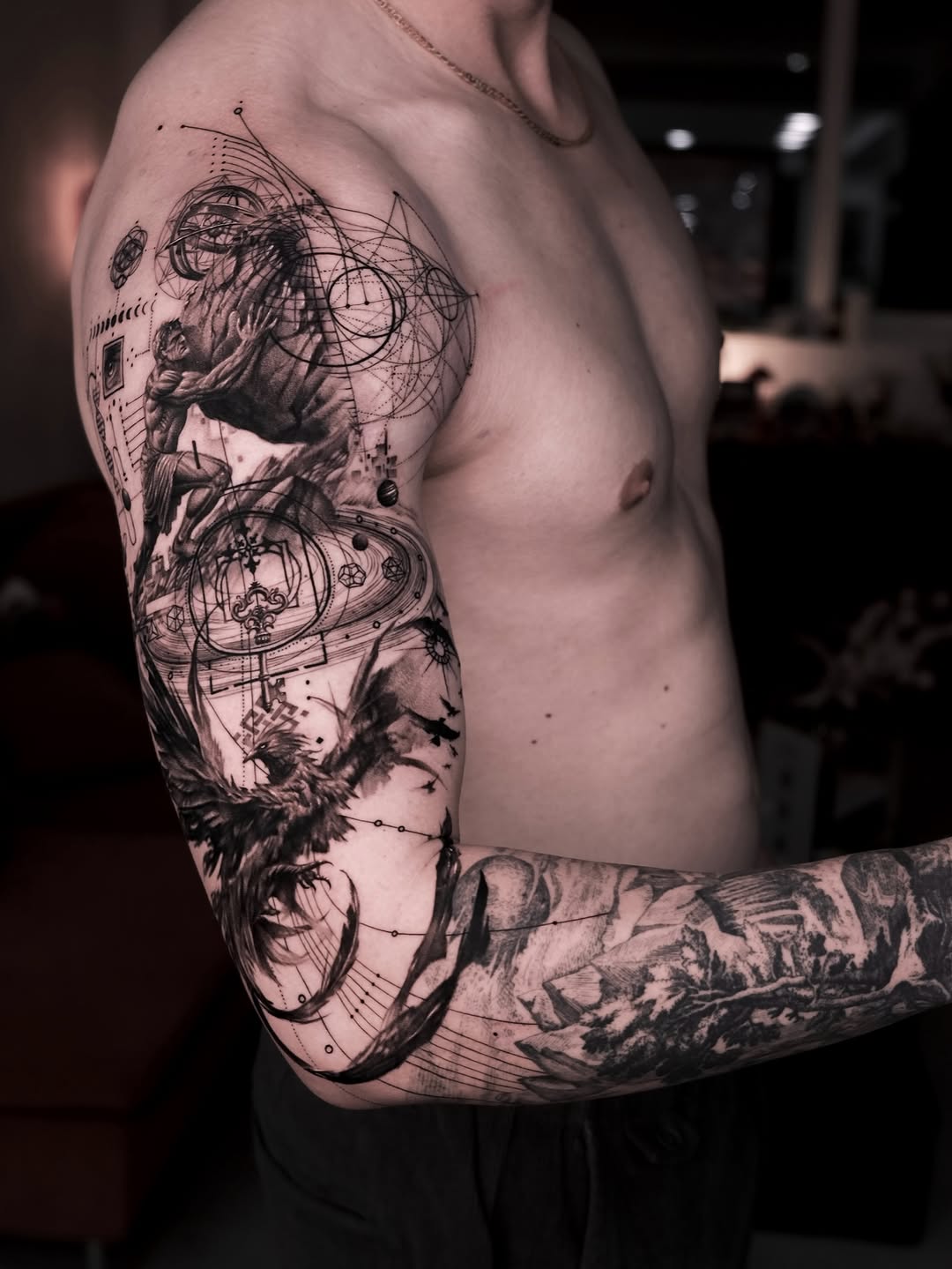 Tattoo by @even_gmt.ink — black_and_grey, geometric