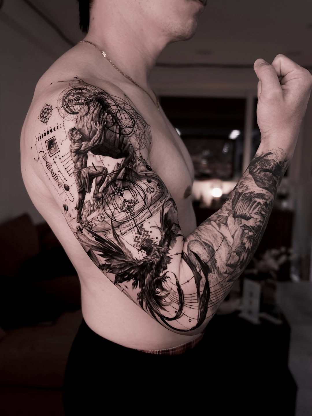Tattoo by @even_gmt.ink — black_and_grey, geometric