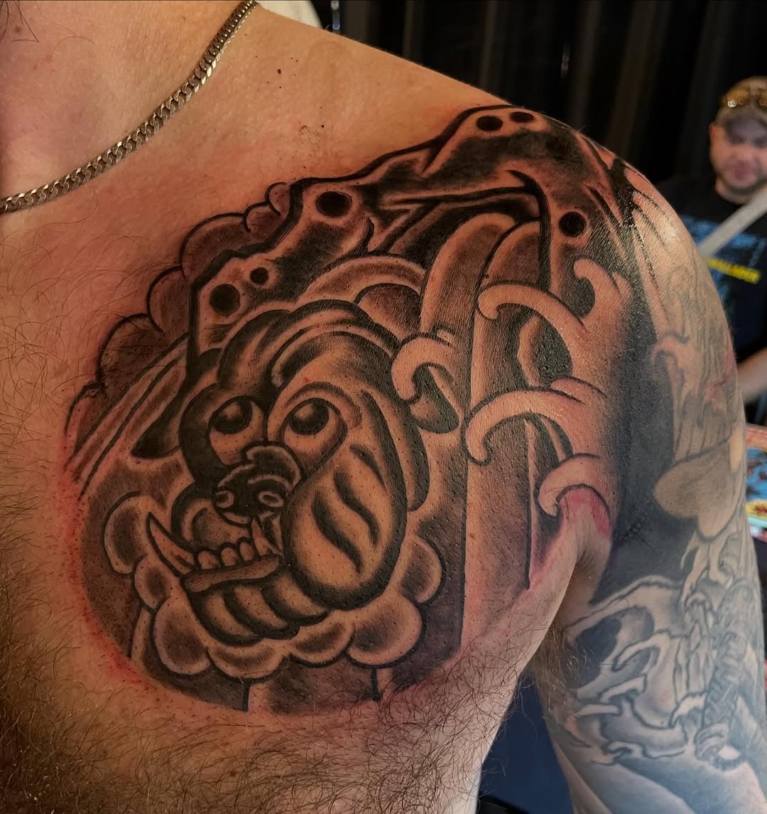 Tattoo by @jewelsidette — japanese_irezumi, black_and_grey