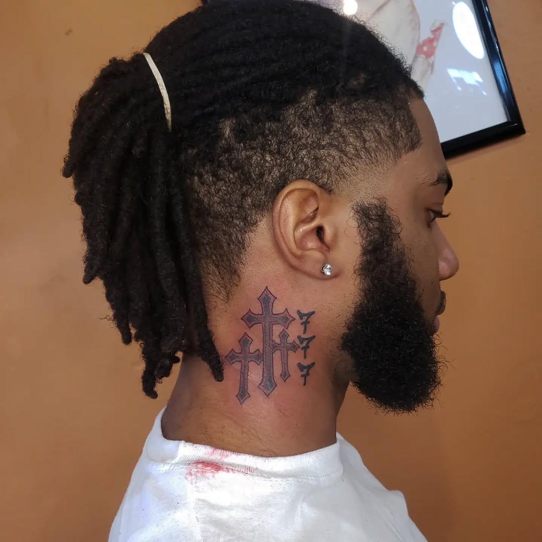 Tattoo by @chainveil.tattoo — blackwork, illustrative
