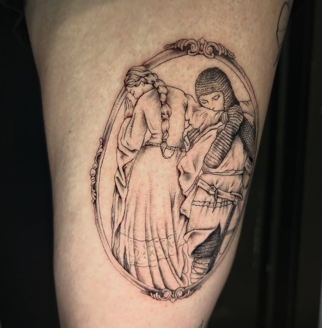 Tattoo by @jojorosetattoos — black_and_grey