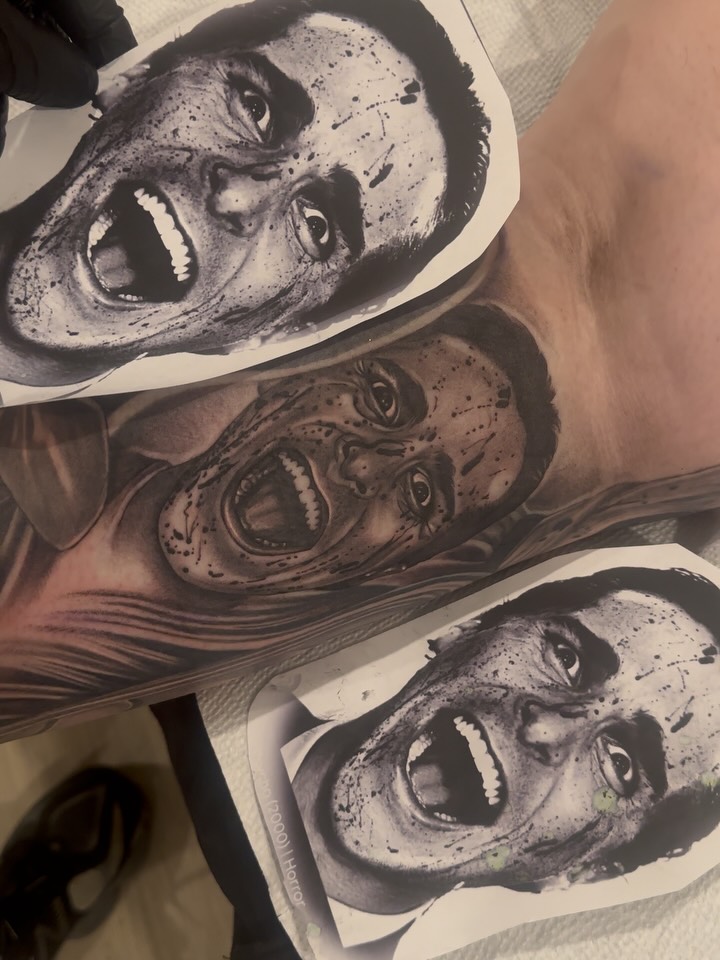 Tattoo by @tattoobree_ — realism, black_and_grey