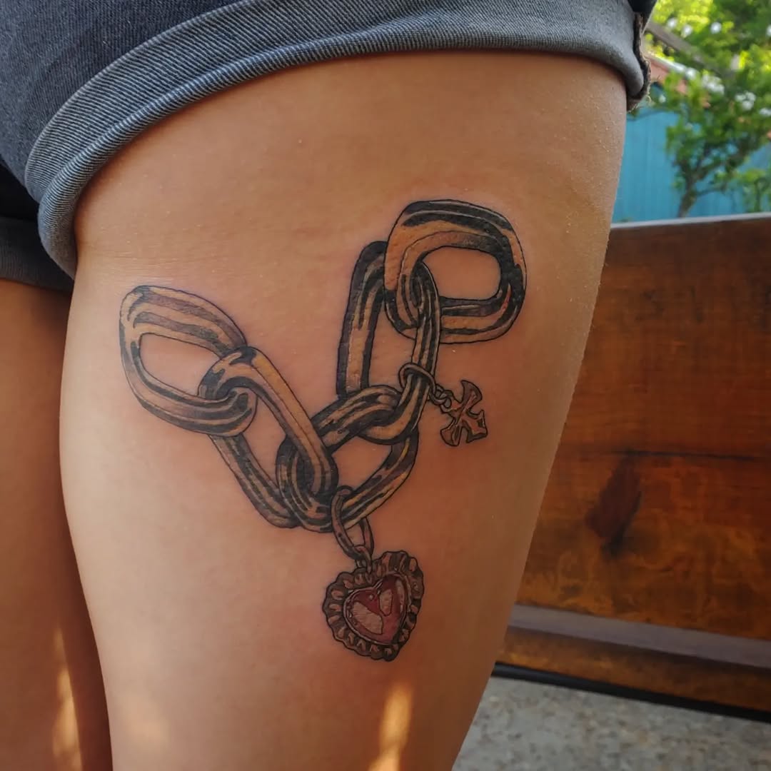 Tattoo by @chainveil.tattoo — illustrative, black_and_grey
