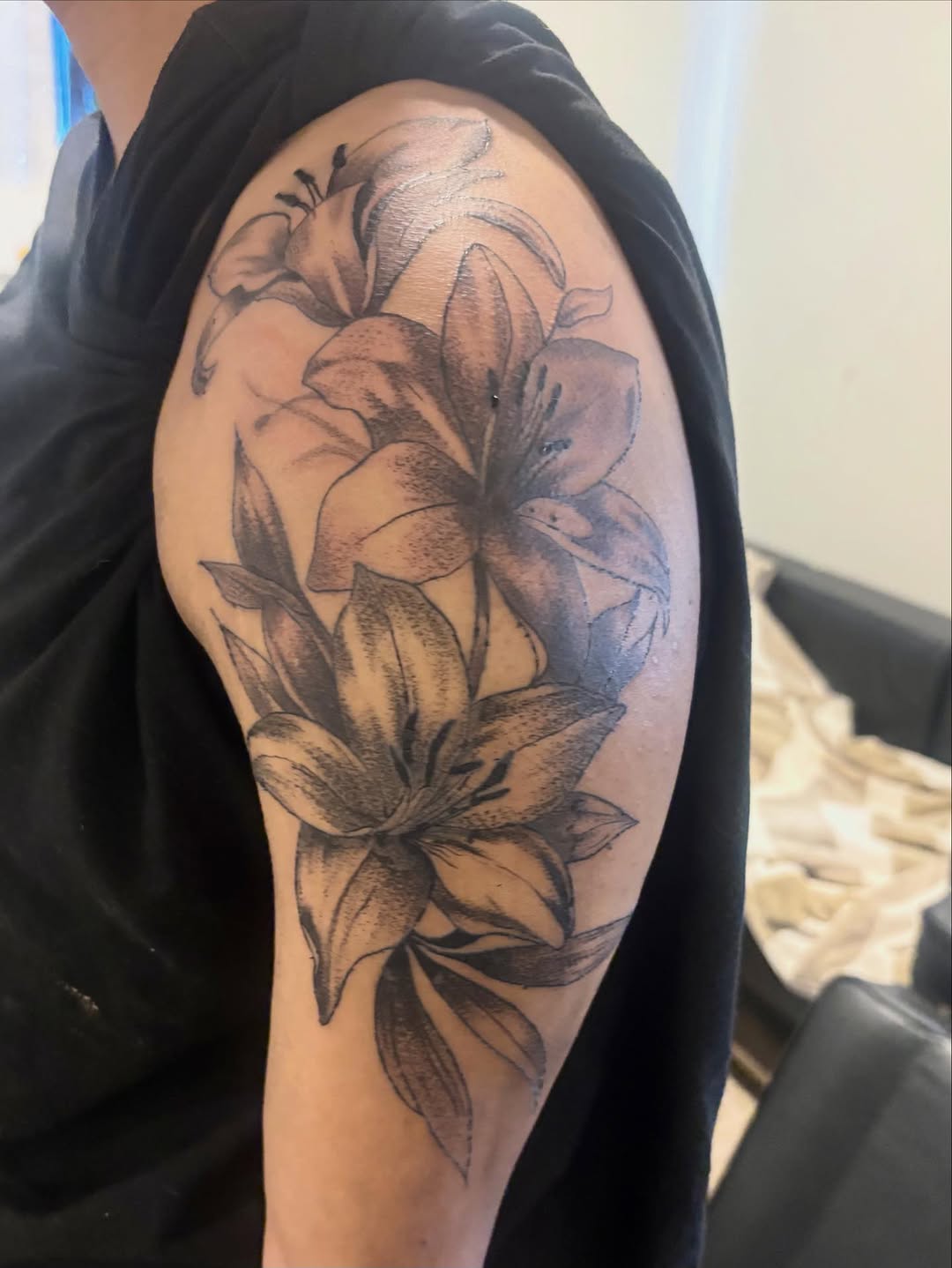 Tattoo by @saltonyourtattoo — black_and_grey, realism