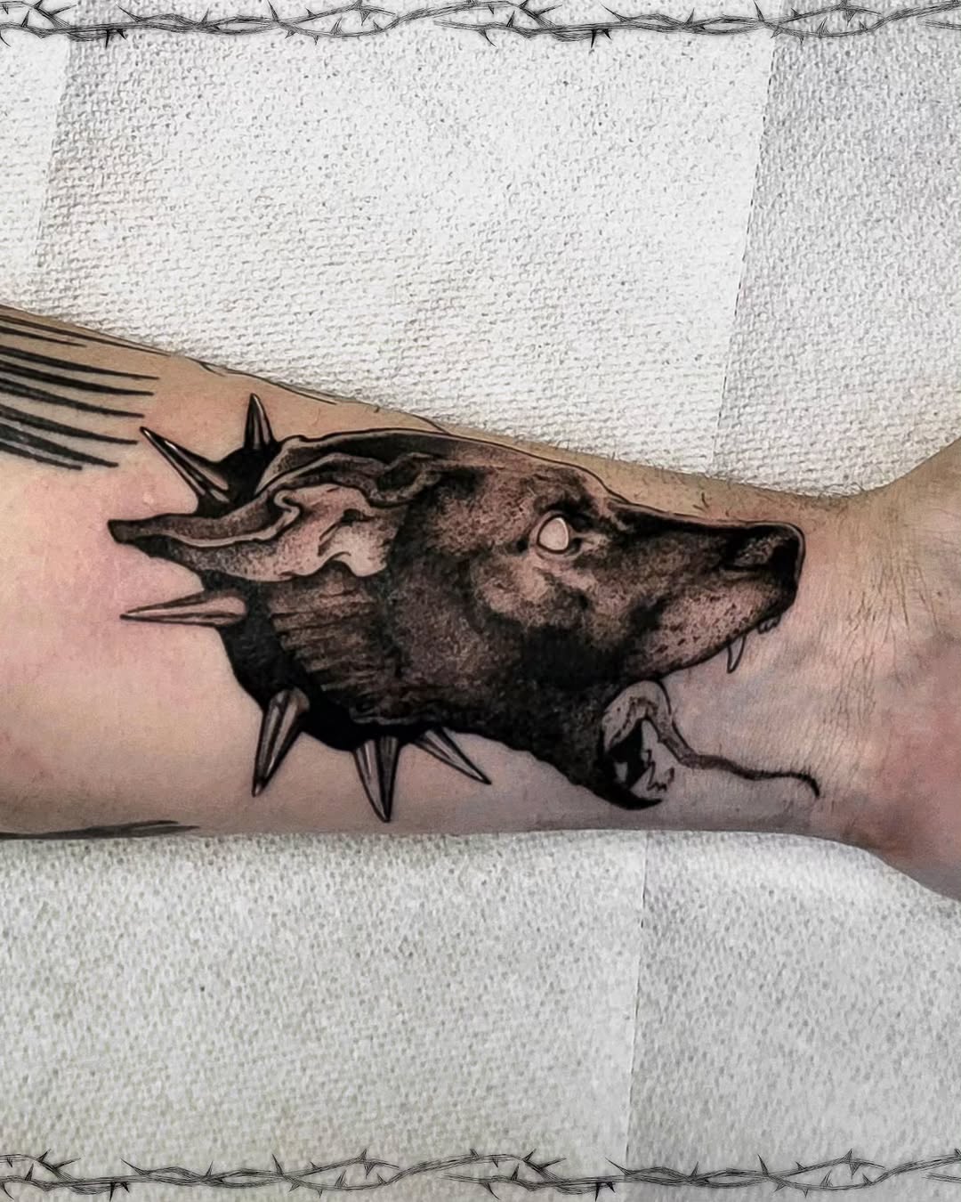 Tattoo by @batsflesh — blackwork, illustrative