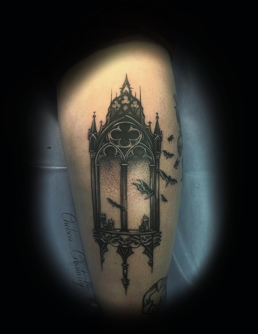 Tattoo by @chelsea_creativity — blackwork, illustrative