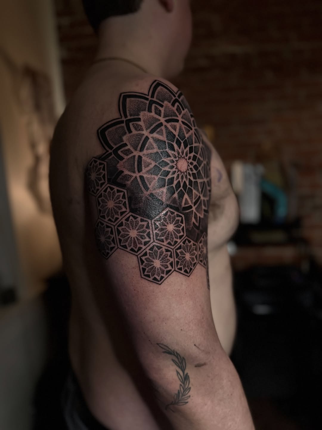 Tattoo by @cjamtattoos — geometric, dotwork