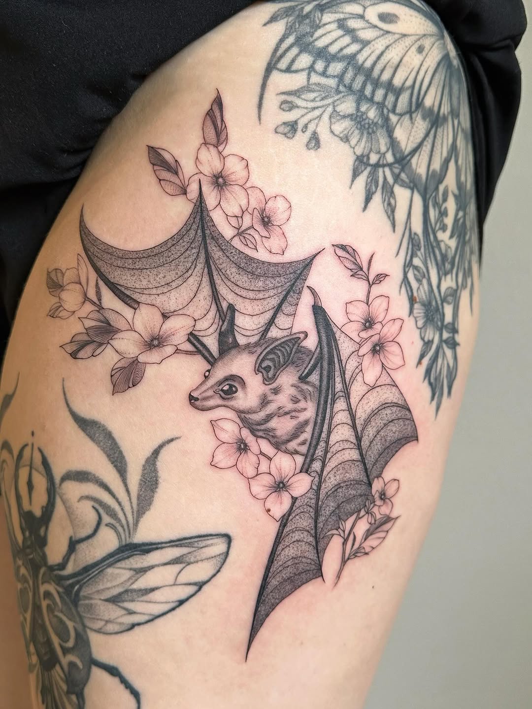 Tattoo by @crybaby.inked.pdx — illustrative, black_and_grey