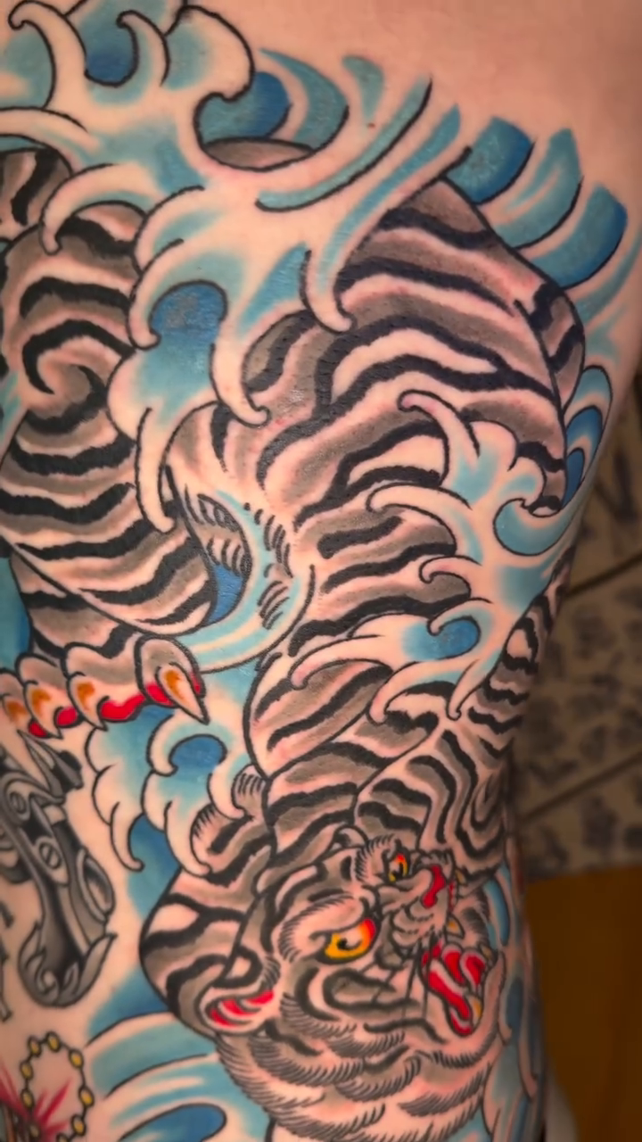 Tattoo by @codyhansontattoos — japanese_irezumi, black_and_grey