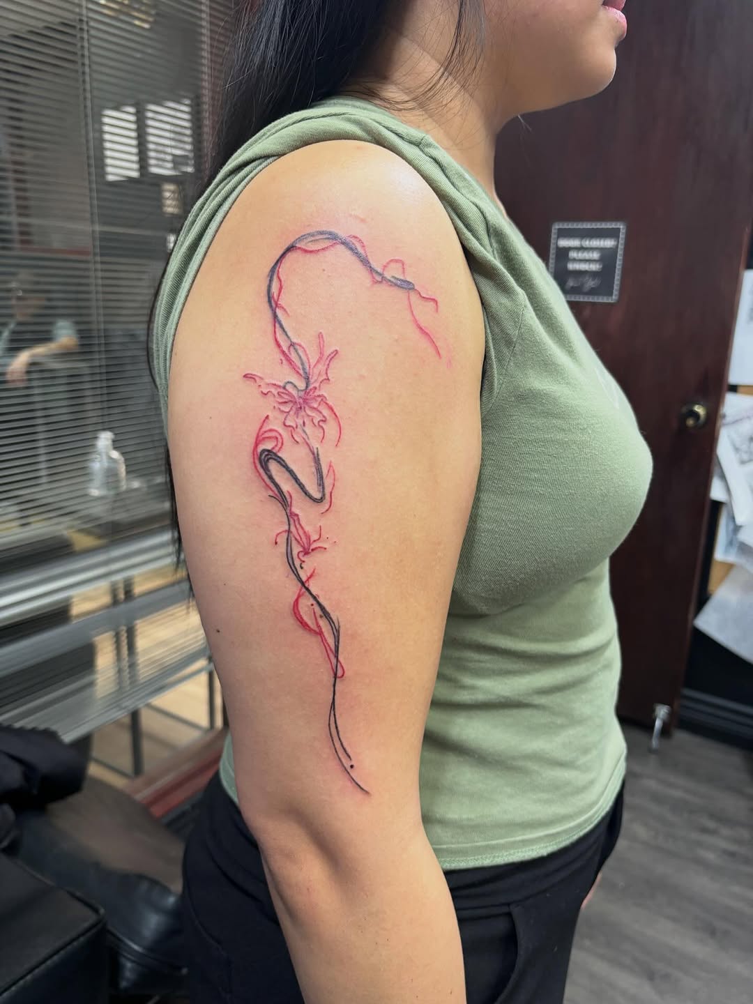 Tattoo by @allthings_comix โ fine_line, minimalist