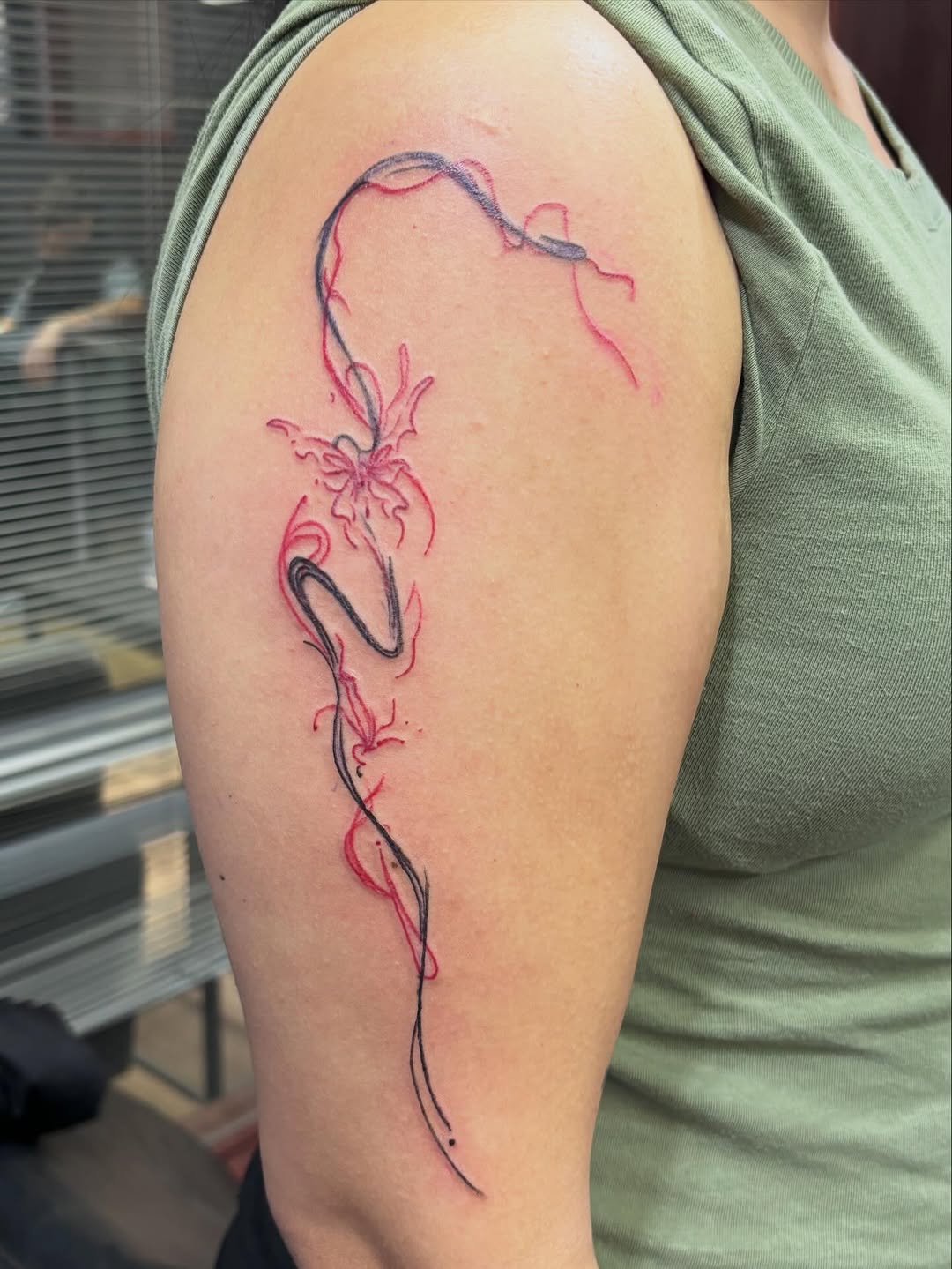 Tattoo by @allthings_comix โ fine_line, minimalist