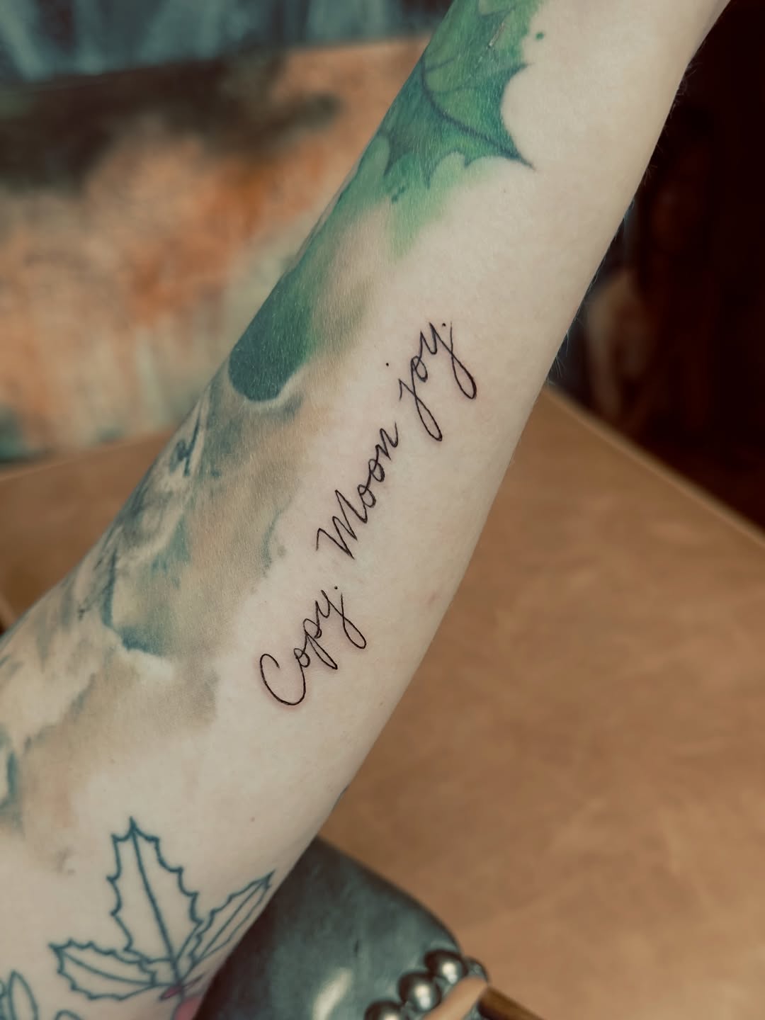 Tattoo by @tattoos.by.ping — lettering_script, fine_line