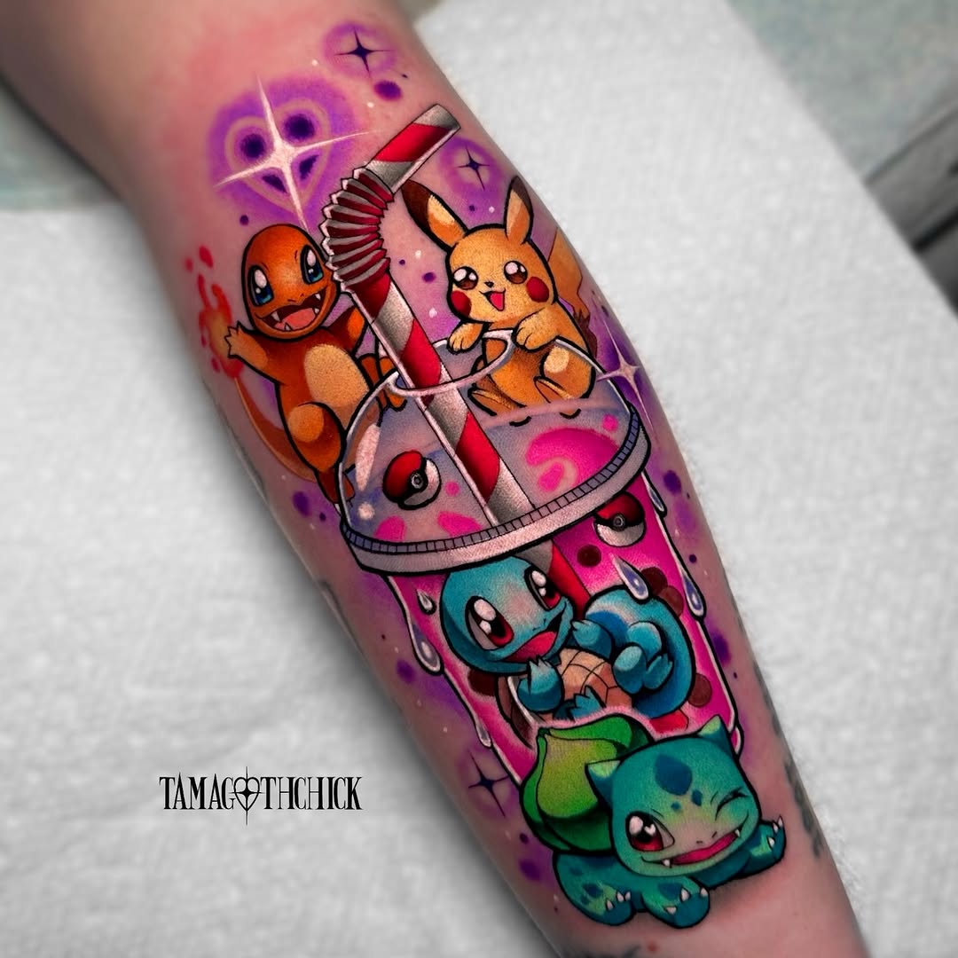 Tattoo by @tamagothchick β new_school, anime