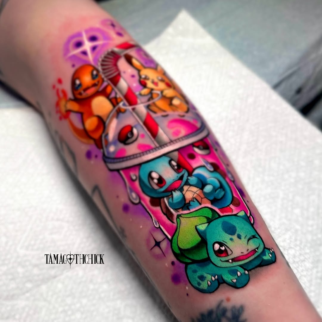 Tattoo by @tamagothchick β new_school, anime