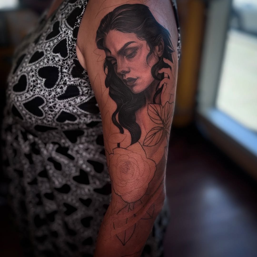 Tattoo by @stretched.marks.tattoo — realism, black_and_grey