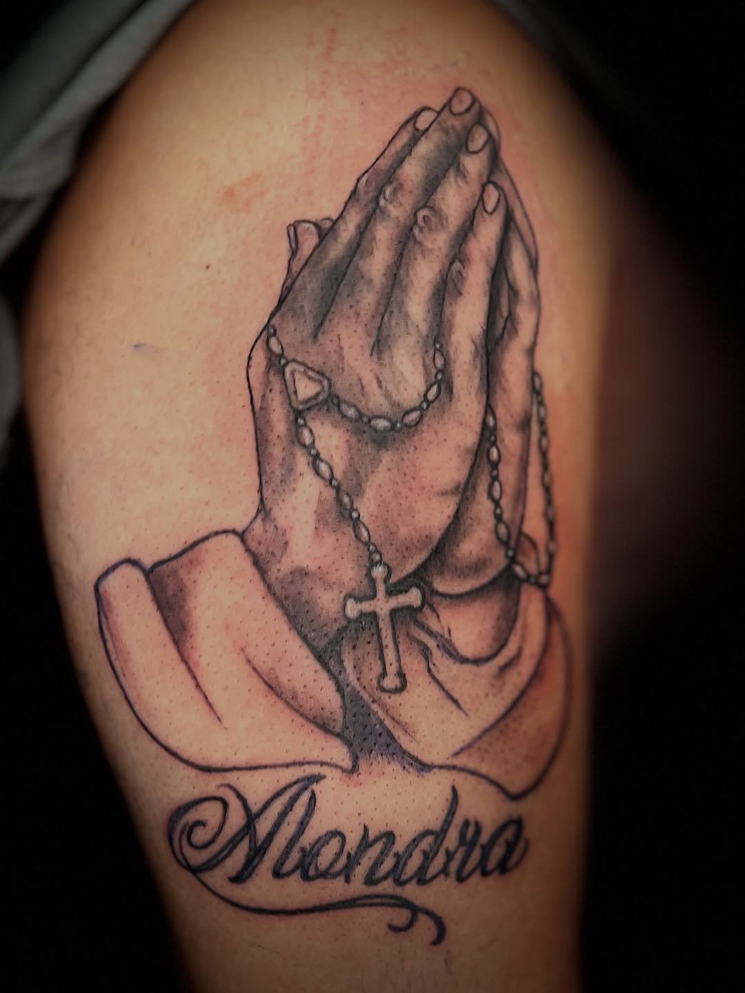 Tattoo by @artedlio — realism, lettering_script