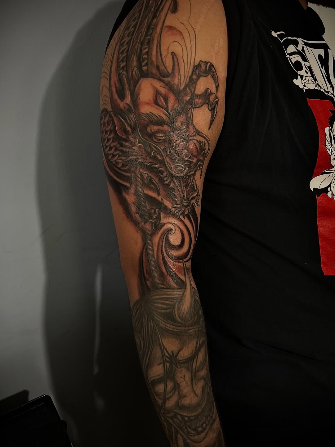 Tattoo by @artedlio — japanese_irezumi, black_and_grey