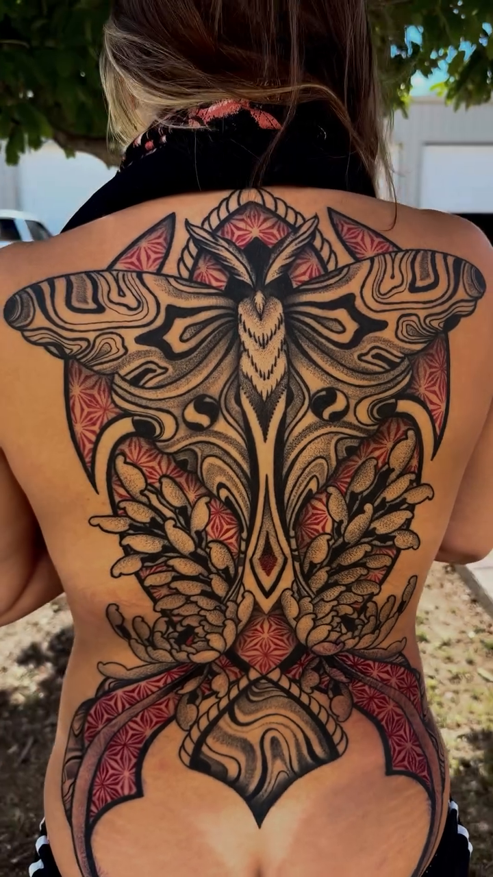 Tattoo by @tatted_taco — blackwork, ornamental