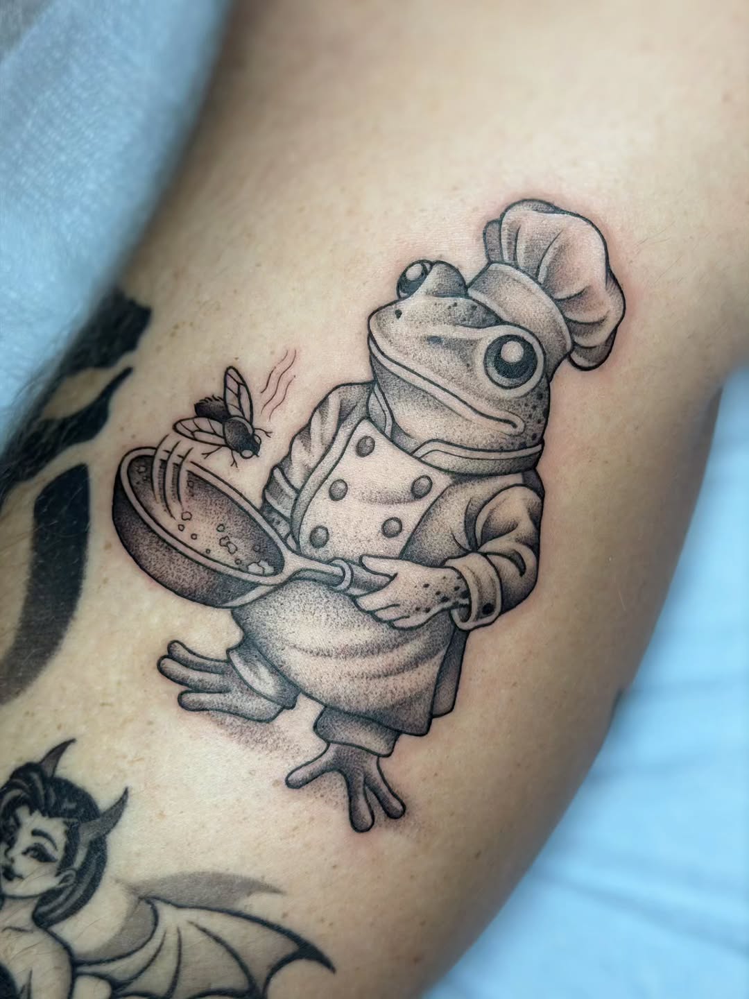 Tattoo by @tattoosbykelsi — illustrative, black_and_grey