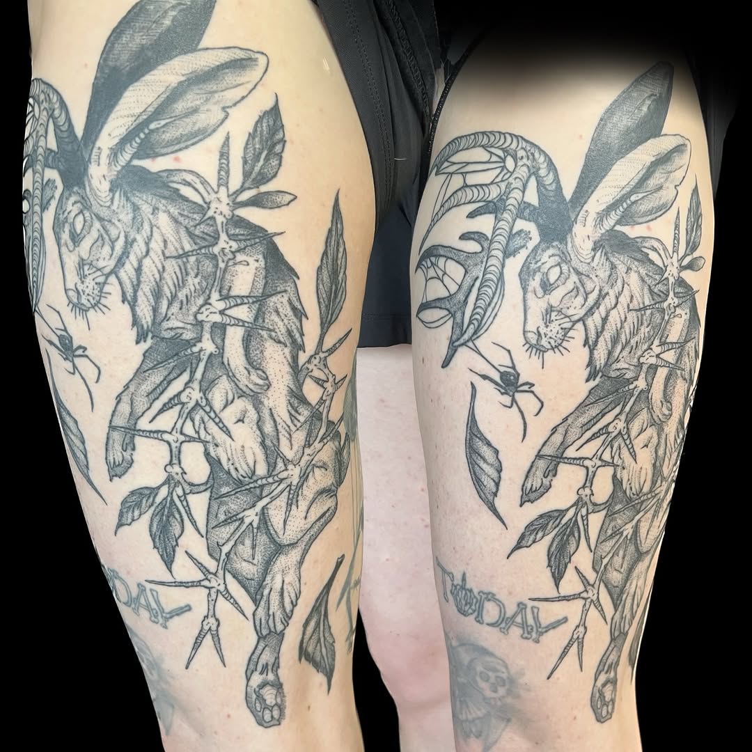 Tattoo by @killgore.ink — blackwork, illustrative