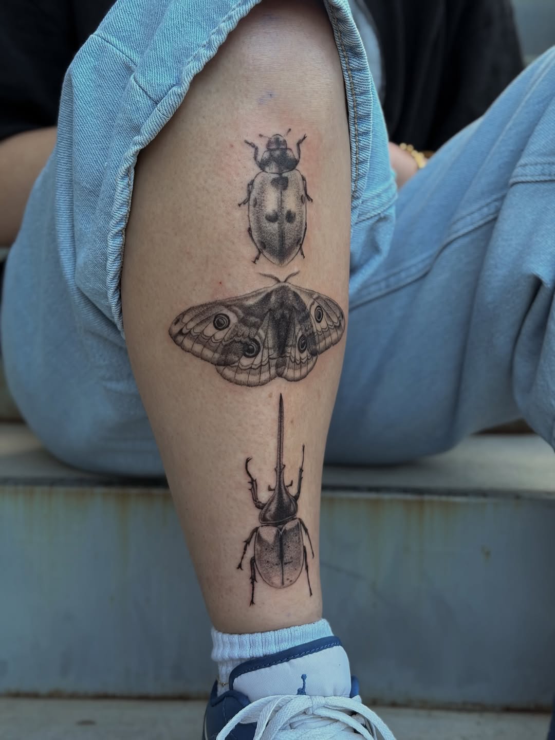 Tattoo by @uglyrae.tattoo — realism, black_and_grey