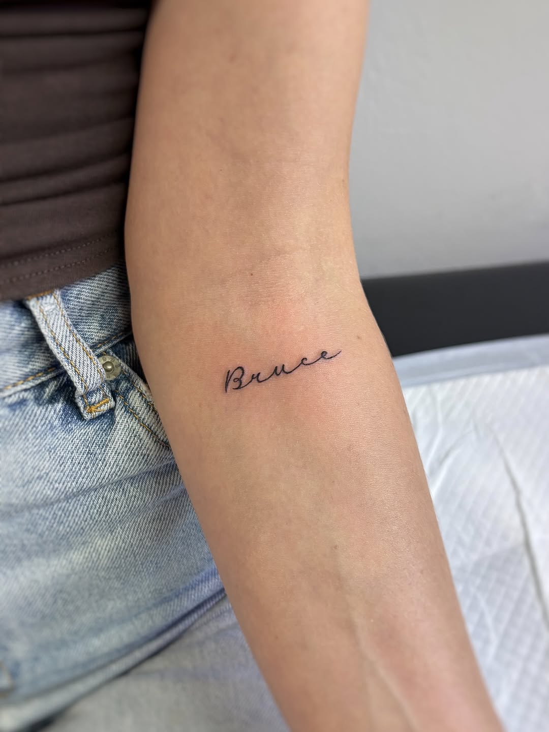 Tattoo by @artbyaimeedaniels — fine_line, lettering_script