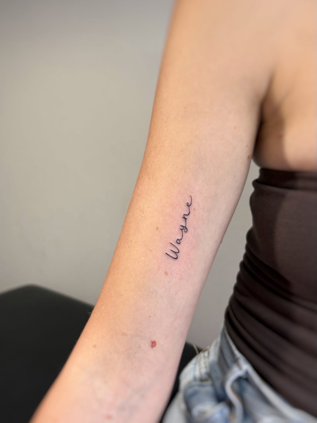 Tattoo by @artbyaimeedaniels — fine_line, lettering_script