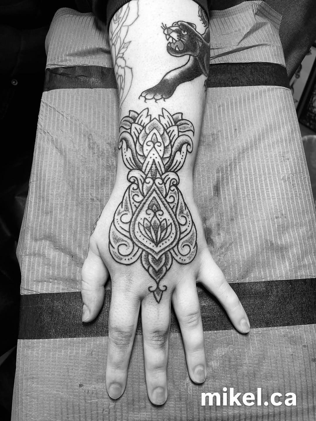 Tattoo by @mikel_tattoosangha — blackwork, ornamental