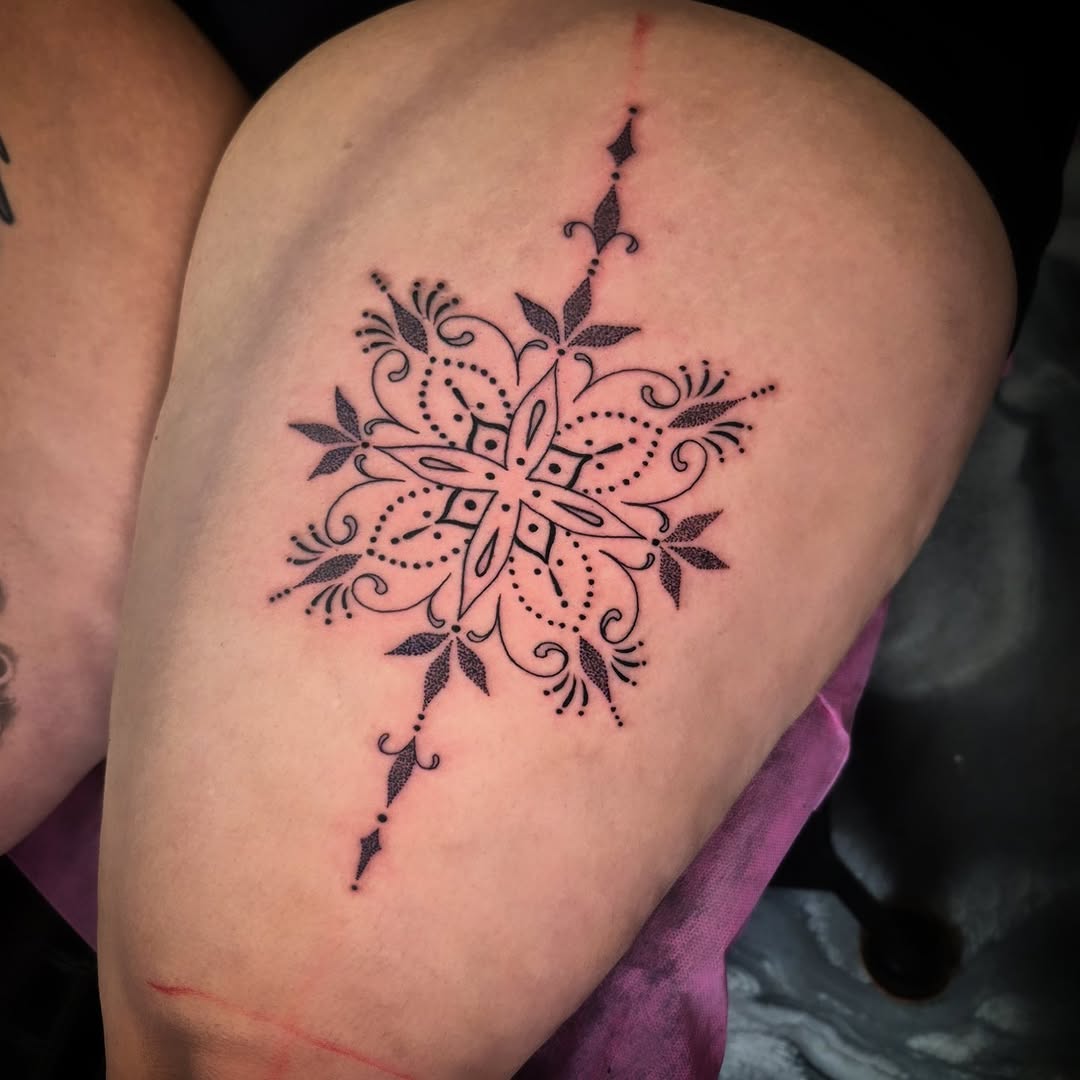 Tattoo by @cwolfgang.tattoo — geometric, dotwork