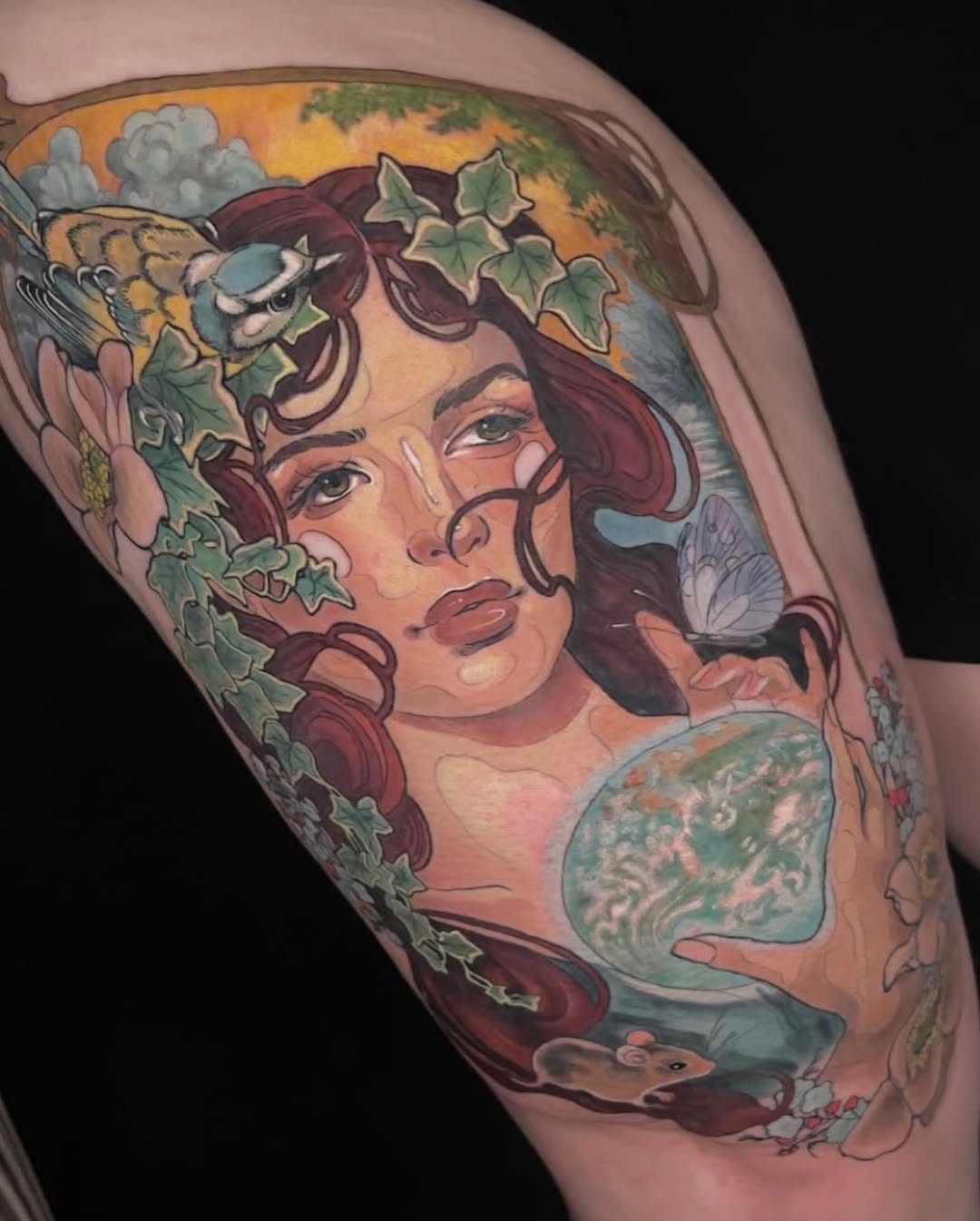Tattoo by @pigeontattooing — illustrative, realism